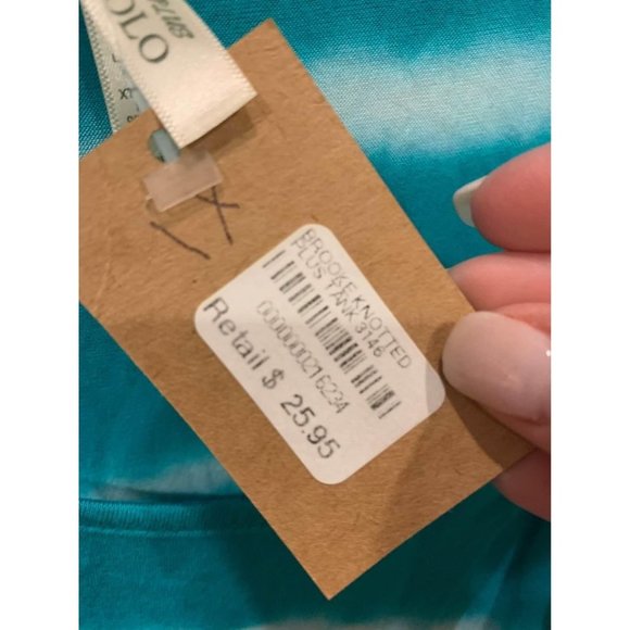 NWT Bozzolo teal and white tie dye tank top, small (bin A) - Picture 3 of 6